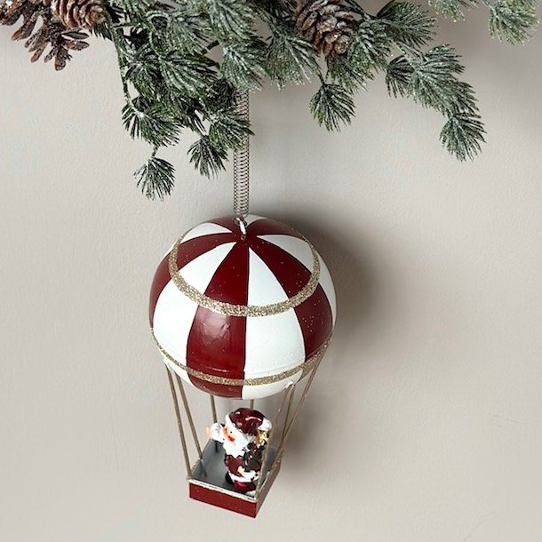 Julemand -  luftballon i fjeder metal 