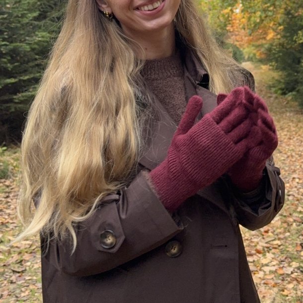 Strik handsker dobbelt 2 i 1 - Uld miks