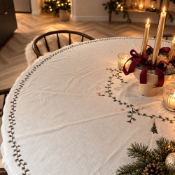 Borddug vinter rund 150 cm White