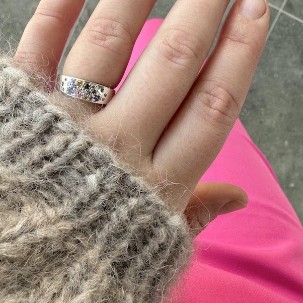 Fingerring Pastel Stardust sterling slv