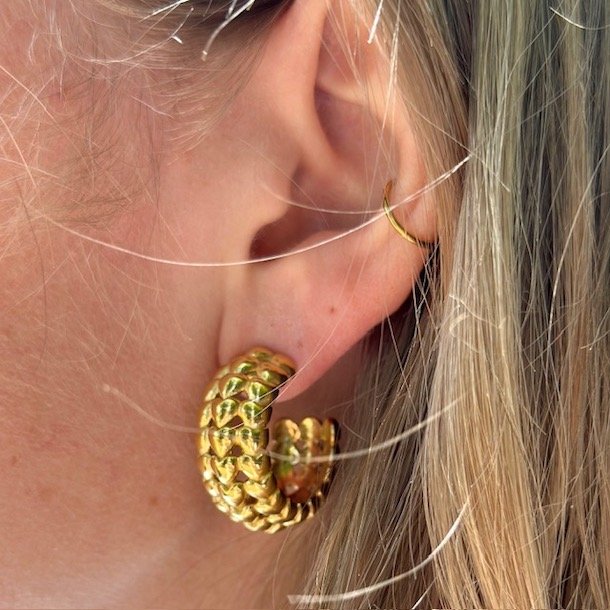 Hoops Trine 25 mm vandfast 18kt. forgyldt