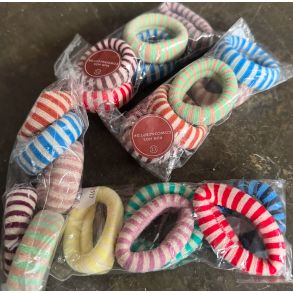 Pose hr bred elastikker - 5 stk blandede farver