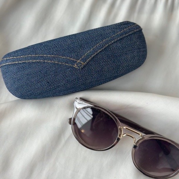 Brilleetui hardcase denim