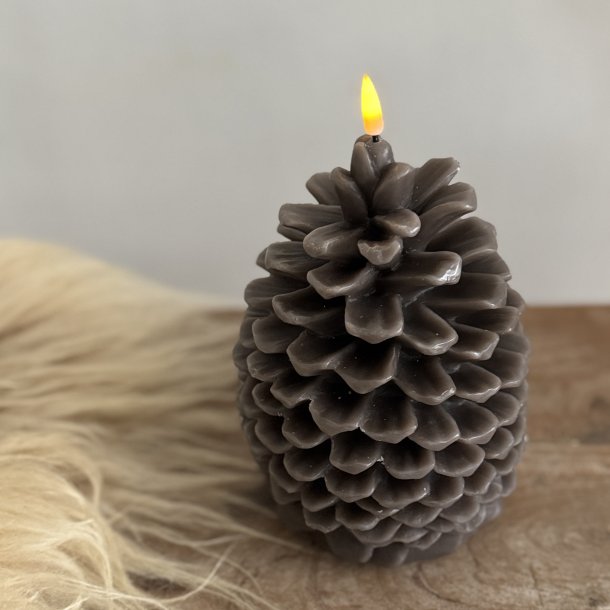 LED lys kogle H 18 cm brun