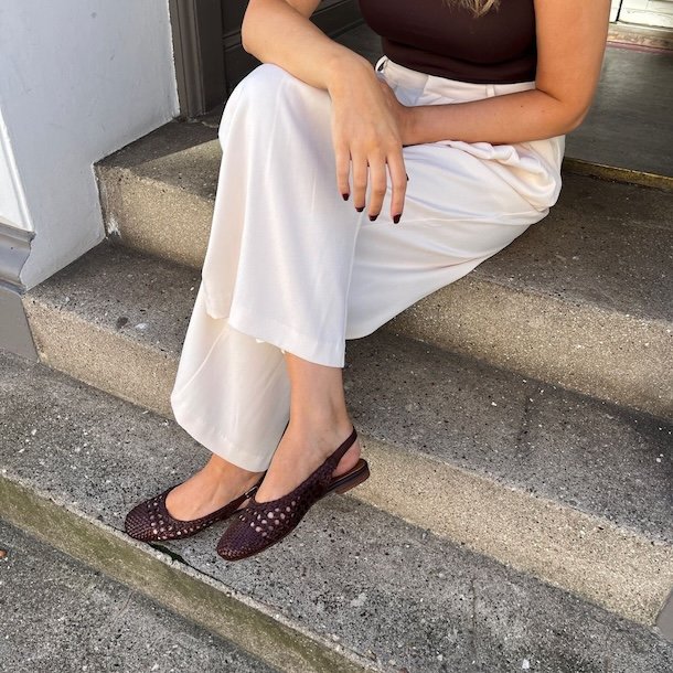 Slingback VALERIE  flettet skind str 37-41