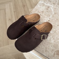 Slipper MULES brun ruskind str. 36-42