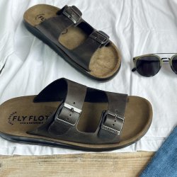 Fly Flot herre sandal mrk brun skind str. 40-45