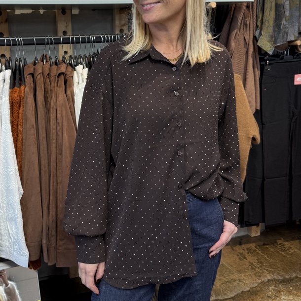 Skjorte Mocca med simili - S-XL