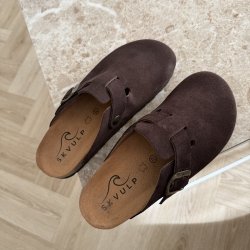 Slipper MULES brun ruskind str. 36-42
