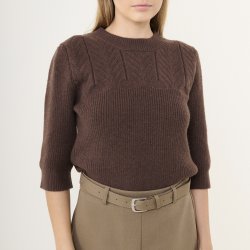 Strik kortrmet sweater i uldmix str. S-L