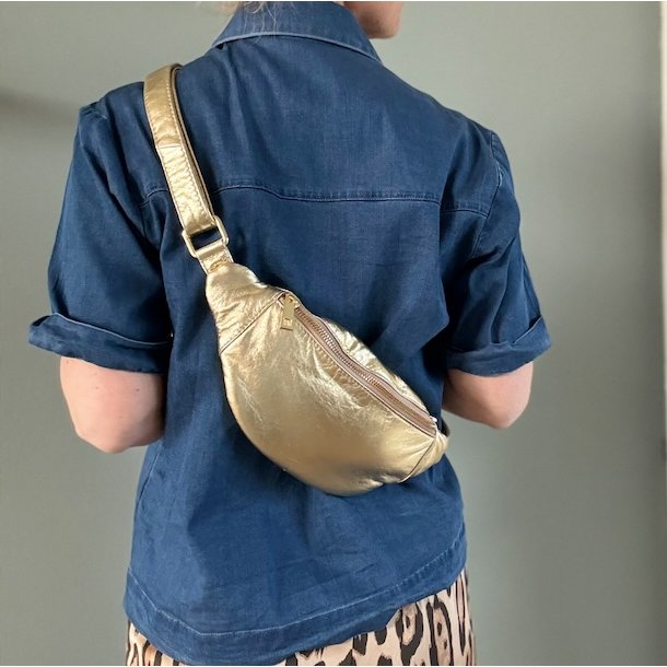 Cow bltetaske soft guld og slv skind