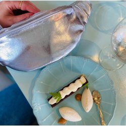 Cow bltetaske soft guld og slv skind