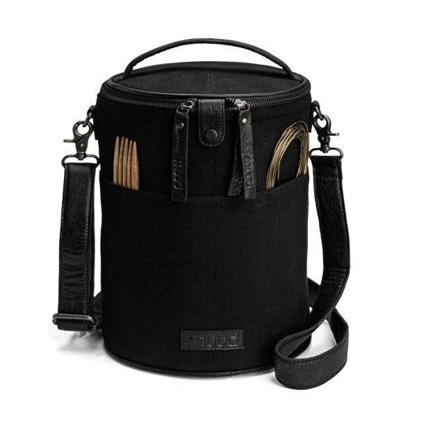 Saturn XL strikketaske sort Canvas