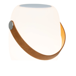LED Lampe med h�jtaler og l�der strop