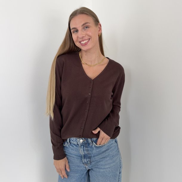 Cardigan med V hals str. L-XXL