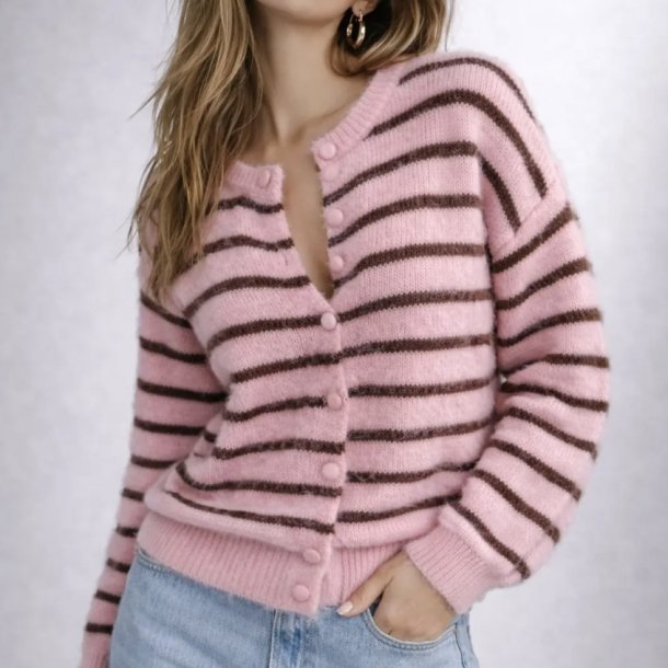 Stribet Strik Cardigan ONE SIZE