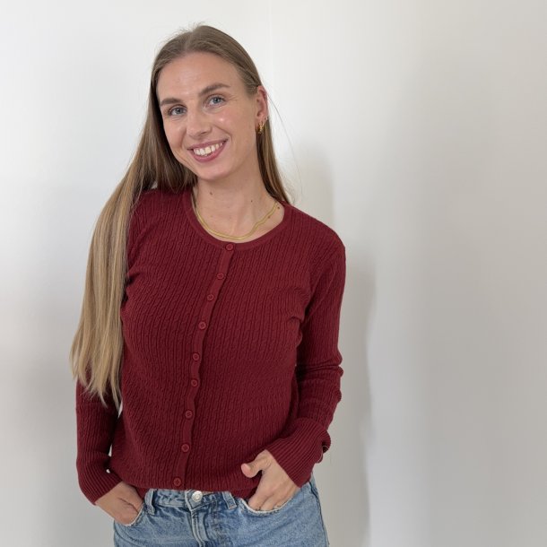 Cardigan kabel strik str. S-XL viskose miks