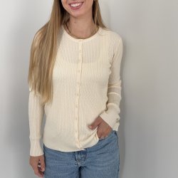 Cardigan kabel strik str. S-XL viskose miks