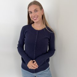 Cardigan kabel strik str. S-XL viskose miks