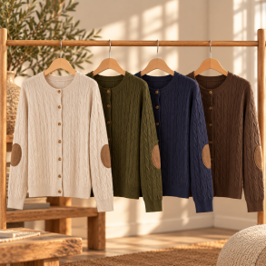 Cardigan med patch - Yrsa str. s/m l/xl