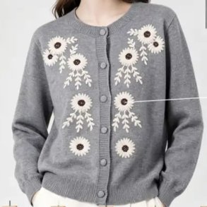 Cardigan med blomster print - str. m/l - l/xl
