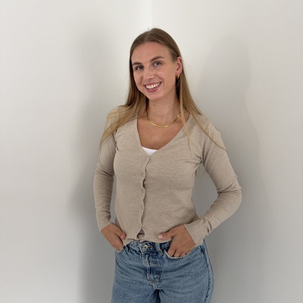 Cardigan klassisk med V-hals  str. S-XL viskose miks