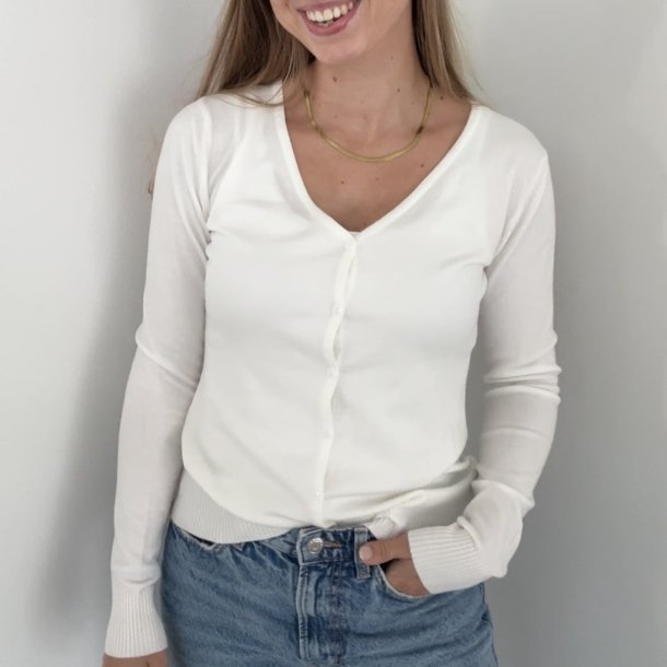 Cardigan klassisk med V-hals  str. S-XL viskose miks
