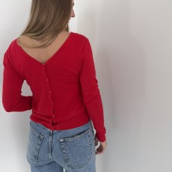 Cardigan klassisk med V-hals  str. S-XL viskose miks