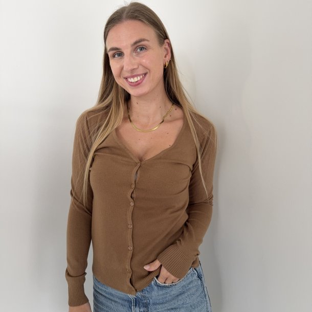 Cardigan klassisk med V-hals  str. S-XL viskose miks
