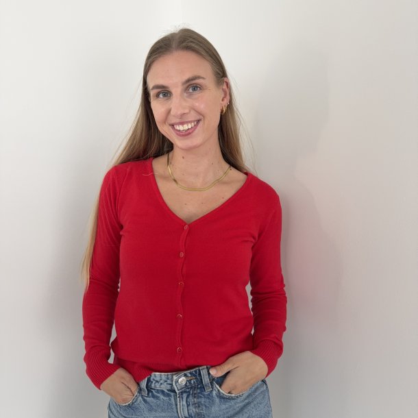 Cardigan klassisk med V-hals  str. S-XL viskose miks