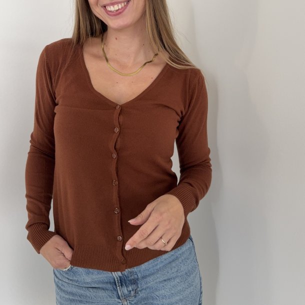 Cardigan klassisk med V-hals  str. S-XL viskose miks