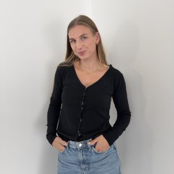 Cardigan klassisk med V-hals  str. S-XL viskose miks