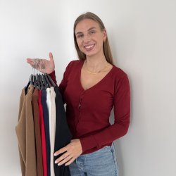 Cardigan klassisk med V-hals  str. S-XL viskose miks