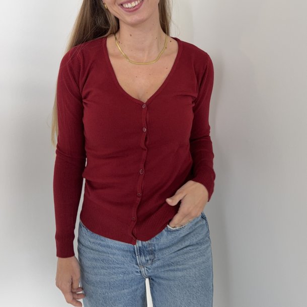Cardigan klassisk med V-hals  str. S-XL viskose miks