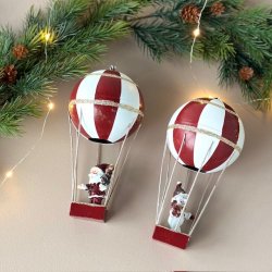 Julemand -  luftballon i fjeder metal 