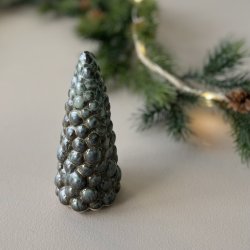 Juletr keramik grn H 13,5 cm