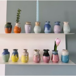 Vase Mini keramik fuld glace 6-8 cm