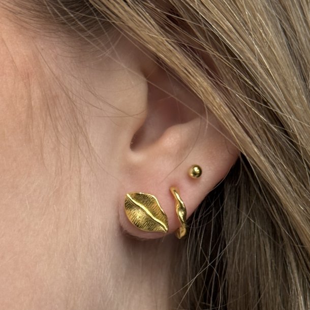 �restikker SMALL LEAF forgyldt s�lv