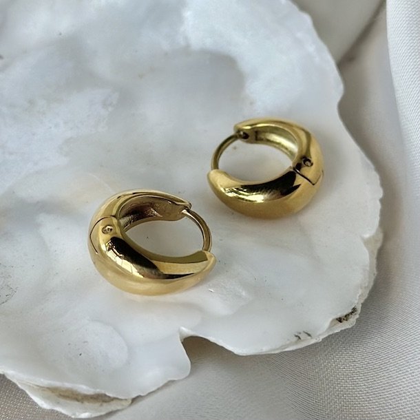 Hoops BASIC SMALL 13 mm vandfast 18kt. forgyldt