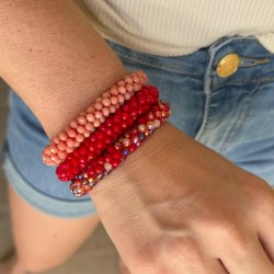 Perlearmbnd chunky med elastik