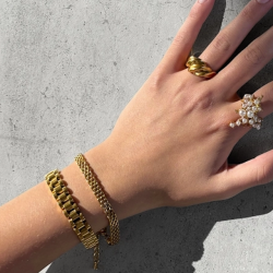 Armbnd HEAWY FRIDA vandfast 18kt. forgyldt