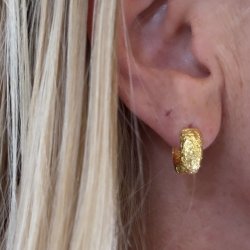 hoop LOVE ME SMALL Forgyldt Slv