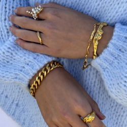 Armbnd HEAWY BRENDA vandfast 18kt. forgyldt