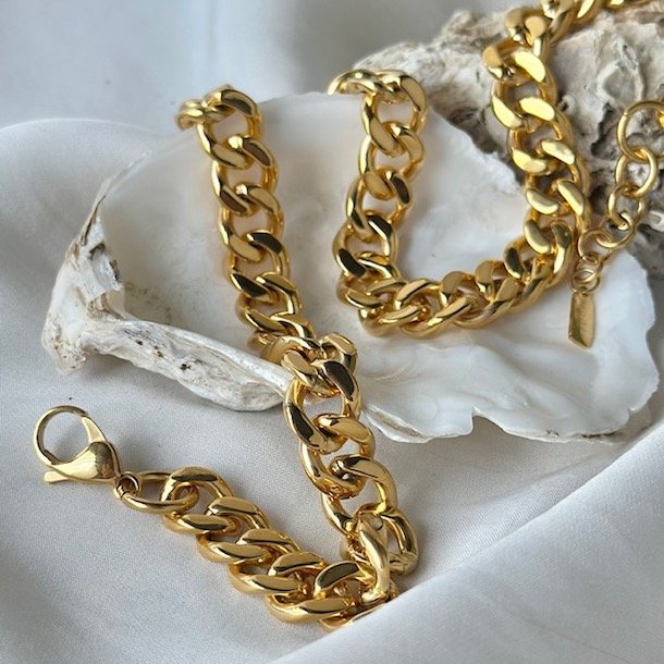 Halskde HEAWY BRENDA vandfast 18kt. forgyldt