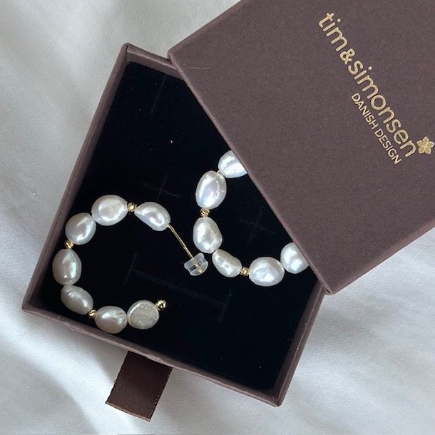 restik creoler PEARL 30 mm forgyldt slv