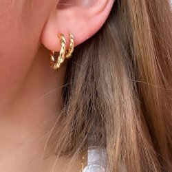 Hoops CURLY 18 mm Forgyldt Slv