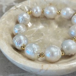 Armbnd GERTRUD pearl forgyldt slv