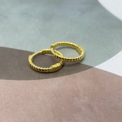 Chunky twirl hoops - Stor forgyldt