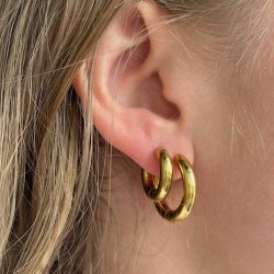 HOOPS BIG 22 mm vandfast 18kt. forgyldt