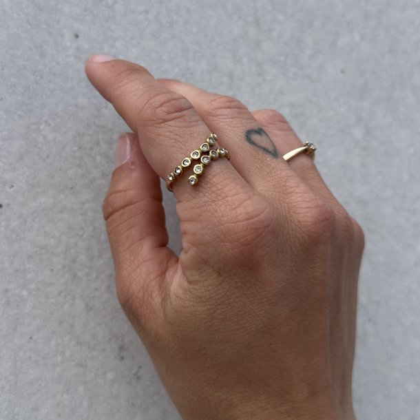 Fingerring Claire Dual - Guldbelagt vandfast 